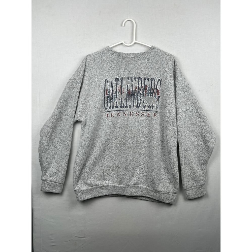 Gatlinburg Tennessee Souvenir Sweatshirt Mens XL Grey Graphic Pullover Bear